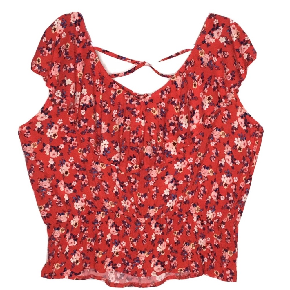 Floral Red Women's Top